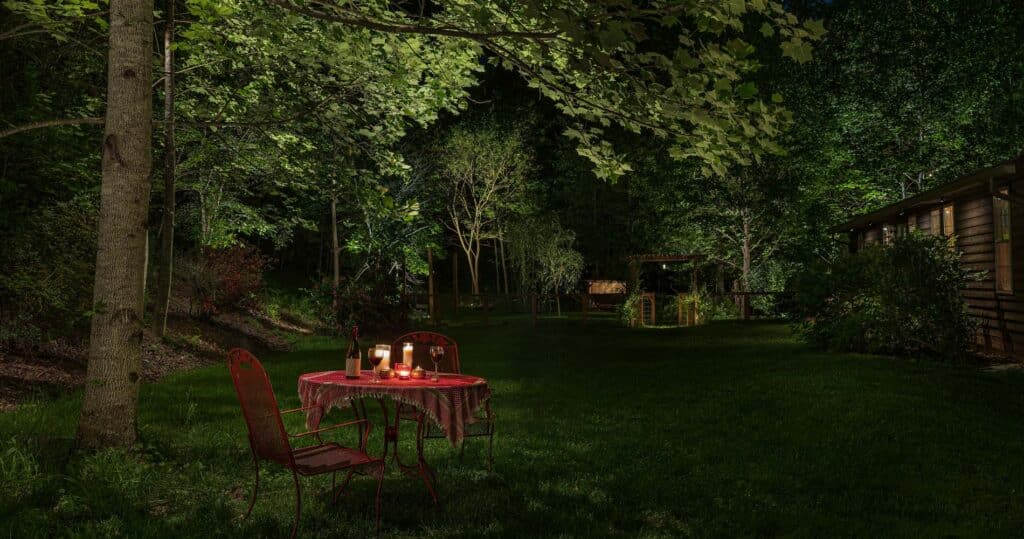 Outdoor lighting design for the changing hours. 